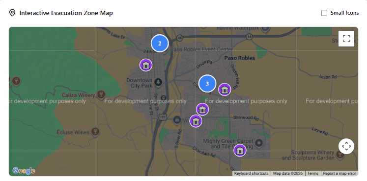 Interactive Evacuation Zone Map
