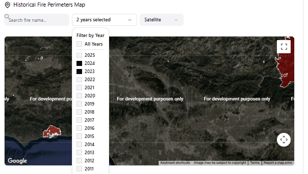 Historical Fire Perimeters Map